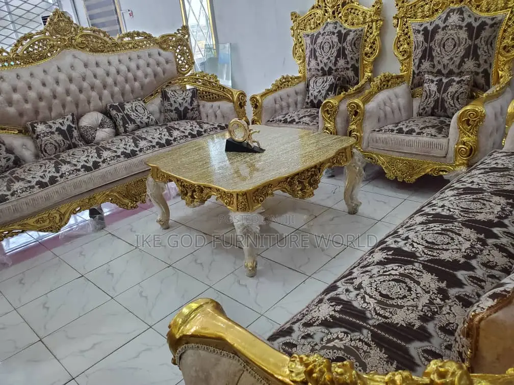 Complete Set of High Quality Turkish Royal Fabric Sofa Chair