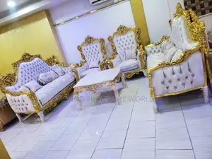 Complete Set of High Quality Turkish Royal Fabric Sofa Chair