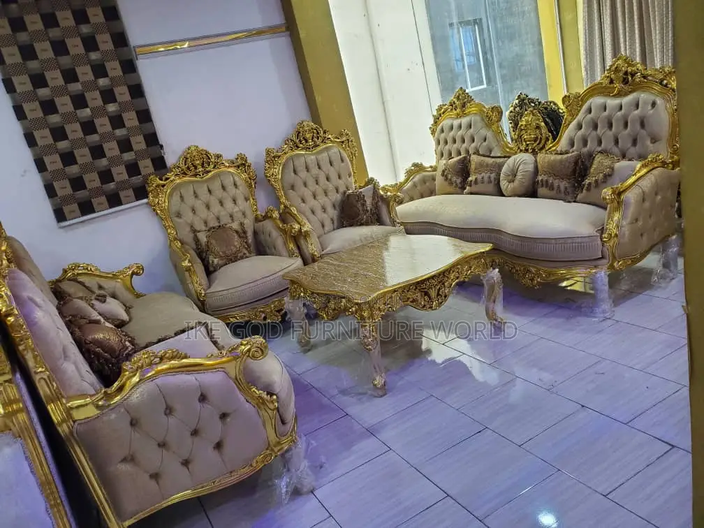Complete Set of High Quality Turkish Royal Fabric Sofa Chair