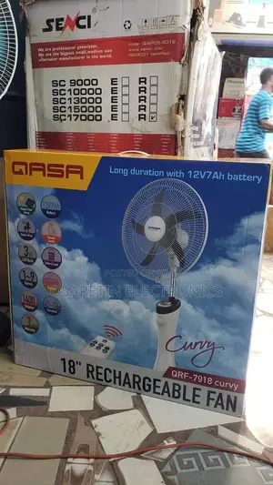 Qasa Long Lasting Rechargeable Fan 18 Inches