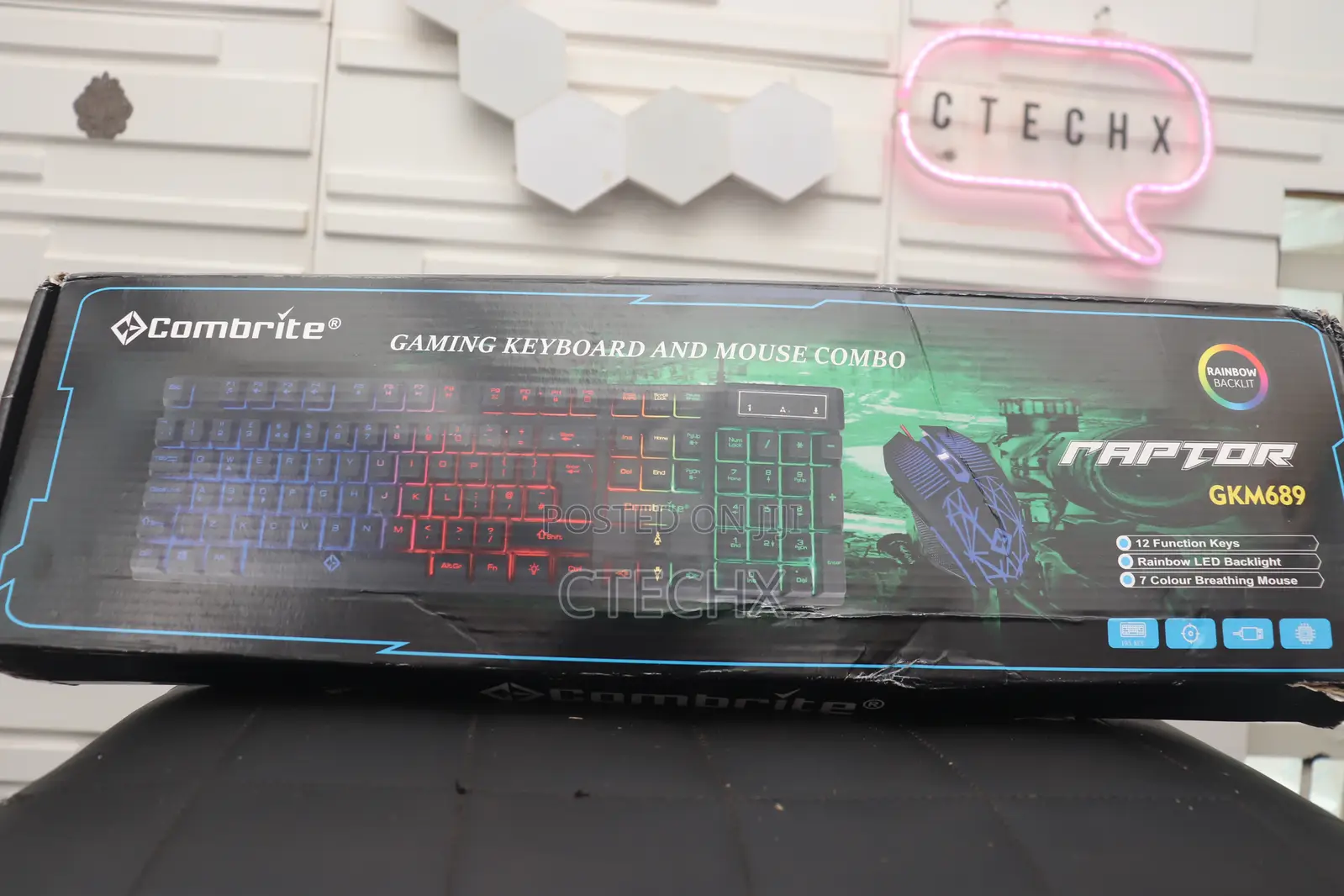 Combrite Raptor Gaming Keyboard and Mouse Set With Mouse Pad