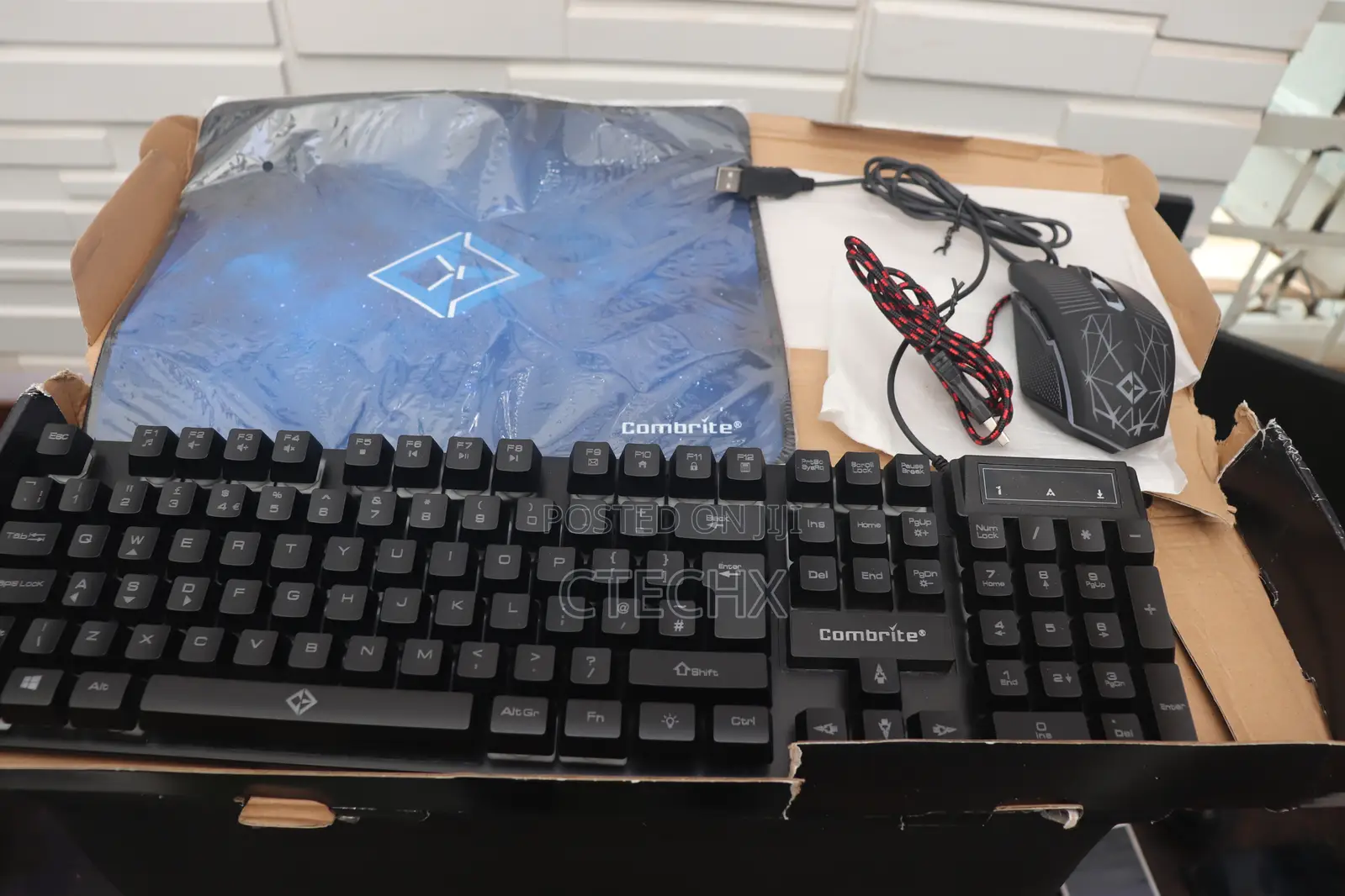 Combrite Raptor Gaming Keyboard and Mouse Set With Mouse Pad