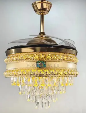 Portable Crystal Chandelier Light With Fan