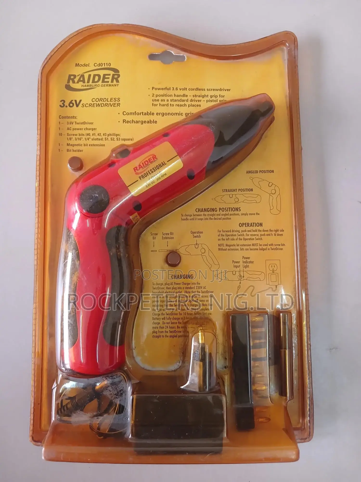 Raider 14pc Set Cordless Screwdriver Cd0110