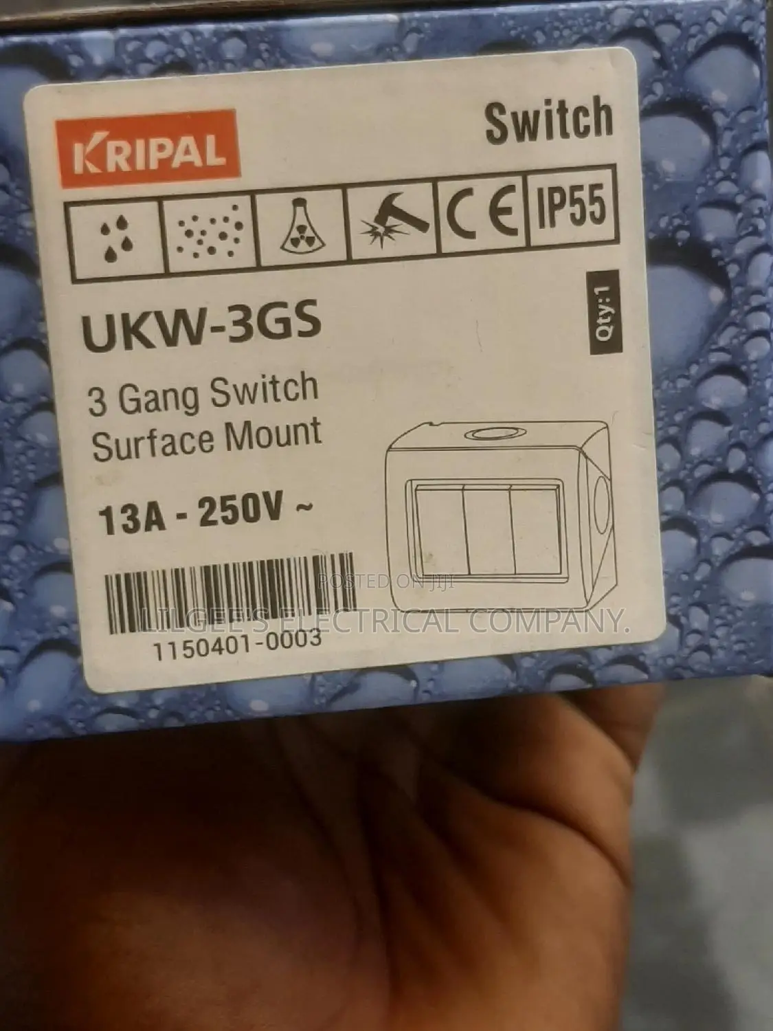Original Kripal 3 Gang Waterproof Switch
