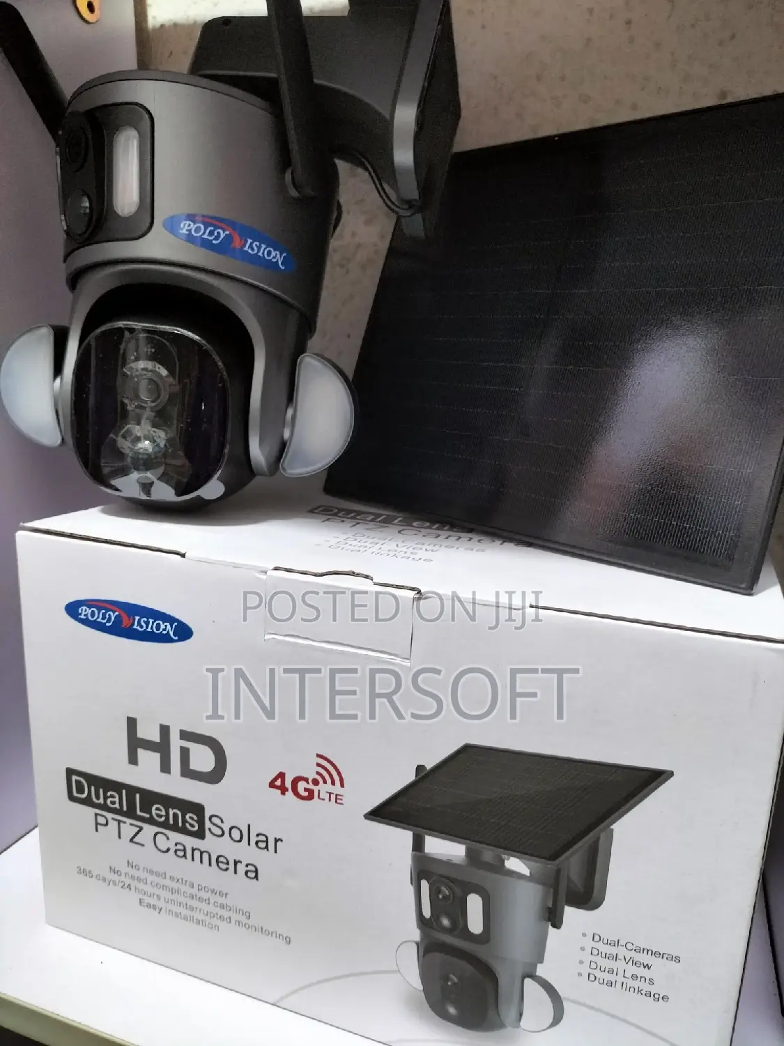 Solar Powered 4g Simcard Dual Lens Rotational CCTV Camera