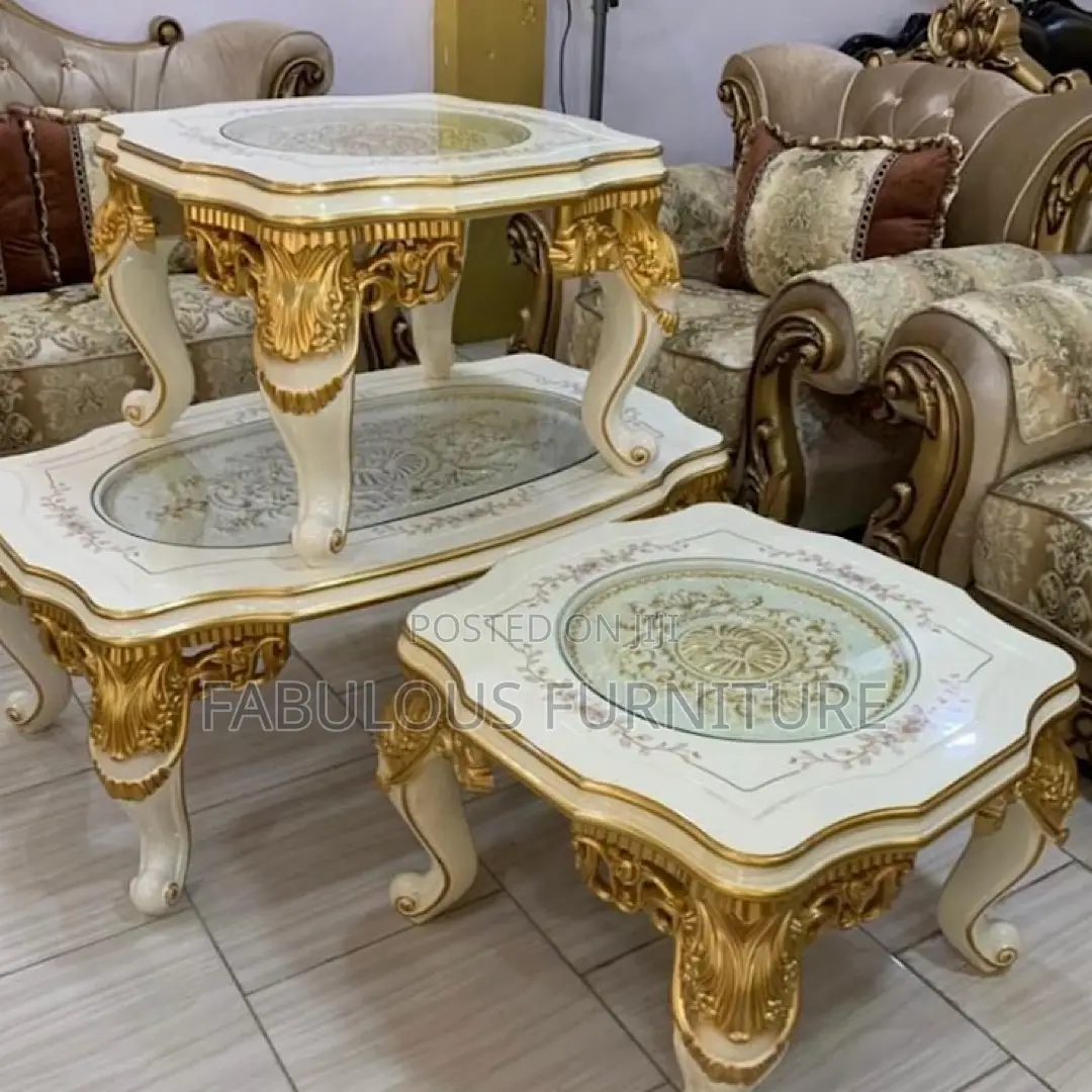 Royal Modern Center Table and Side Stool Set