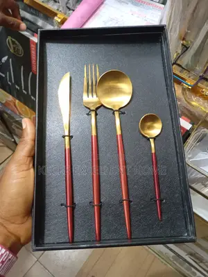 Stainless Steel Golden Cutlery Set - 4pcs