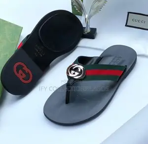 Gucci Men's Luxury Italian Leather Slippers