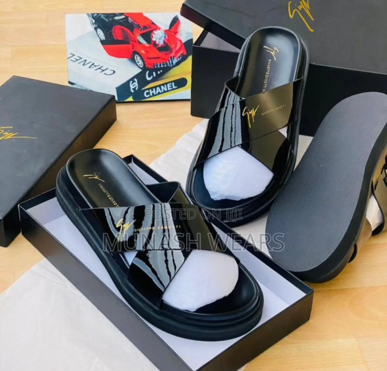 Zanotti Leather Slip X Sandal