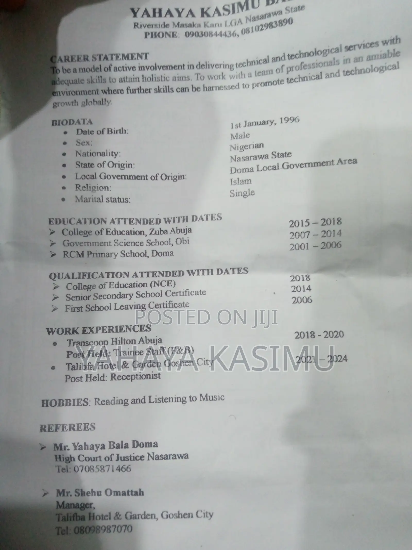 Security CV