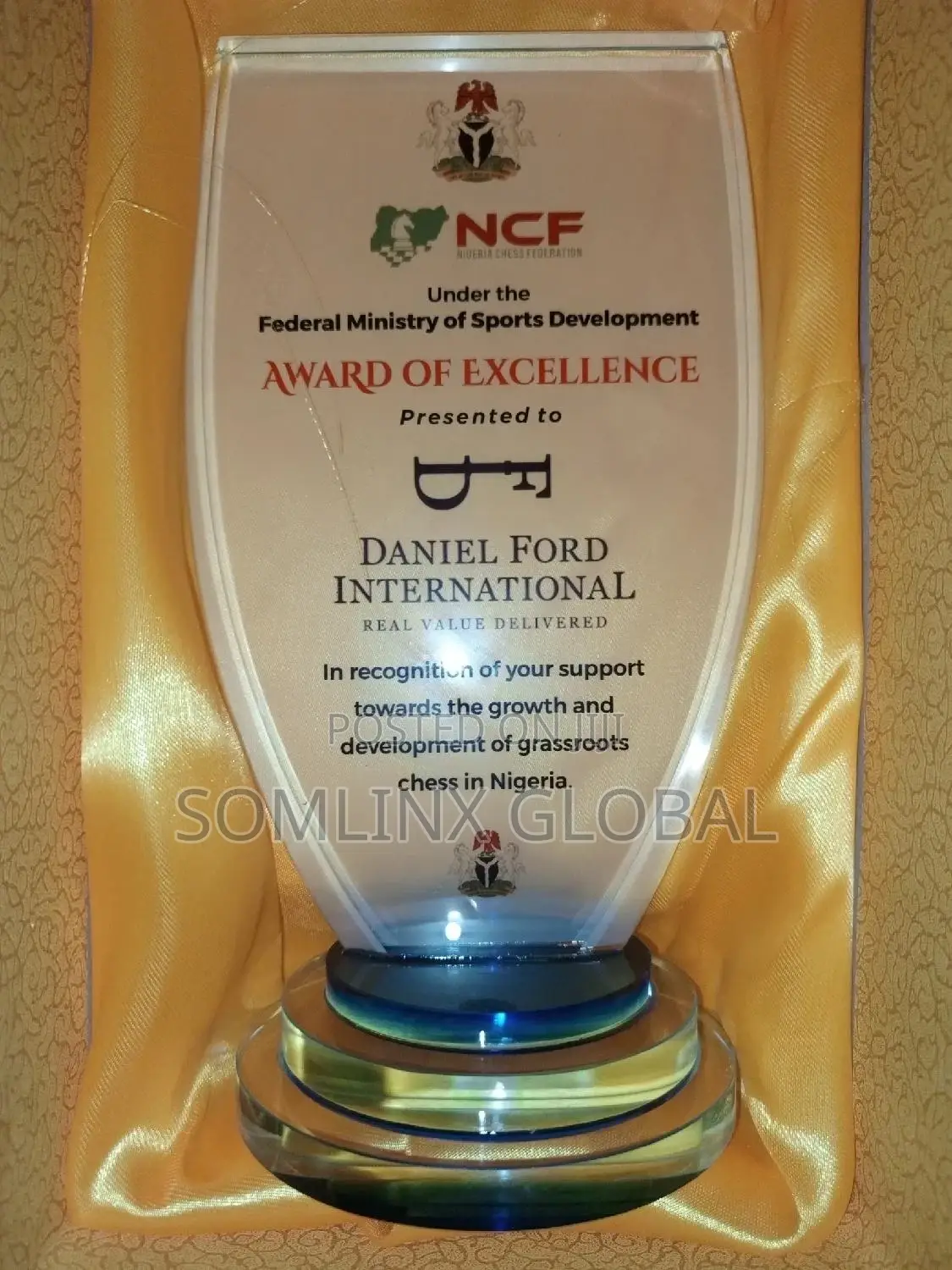 Crystal Glass Award Available