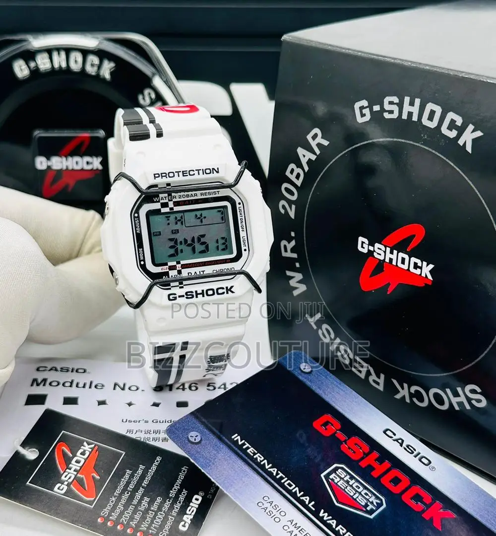 Original G-Shock Casio Digital White Rubber Strap Watch