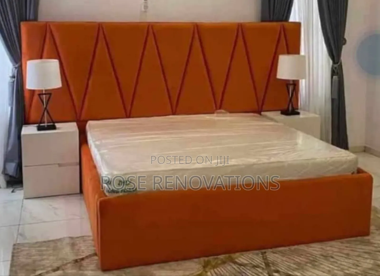 Orange Colour Six by Six Dimension Bedframe