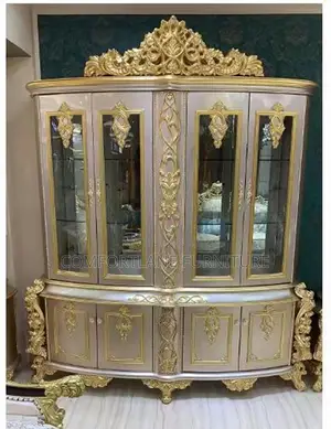 Gold Luxury Dinner Buffet Stand and Mirror Console
