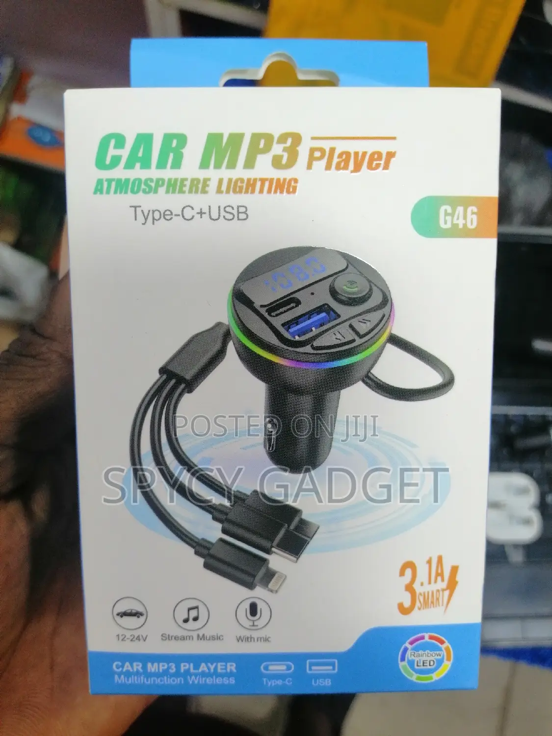 Car MP3 With 3 Fast Charging Cords