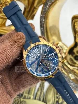 Original Roger Dubuis Mechanical Blue Rubber Strap Watch