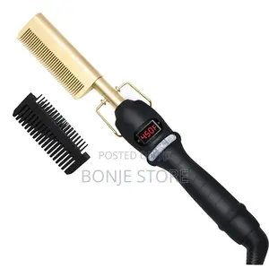 3in1 Electric Flat Iron Hot Comb Hair Straightener