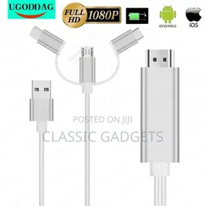 Photo - Lightning to Hdmi-Compatible Adapter Cable Plug Play 1080P
