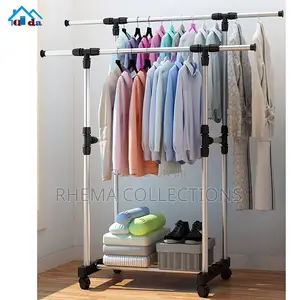 Double Pole Telescopic Clothe Rack