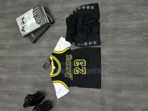 Original Black Lakers Children Armless Basketball JERSEY