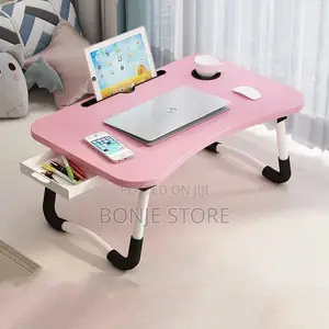 Foldable Laptop Table | Storage Drawer, Cup and Phone Holder