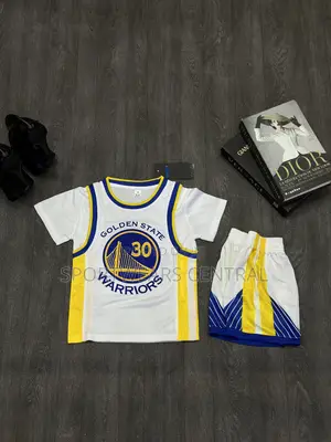 White Golden Warriors Armless Basketball Children JERSEY