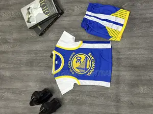 Blue Golden Warriors Sleeveless Basketball Children JERSEY