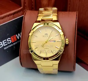 Bestwin Analog Movement Wristwatch. Gold Plated