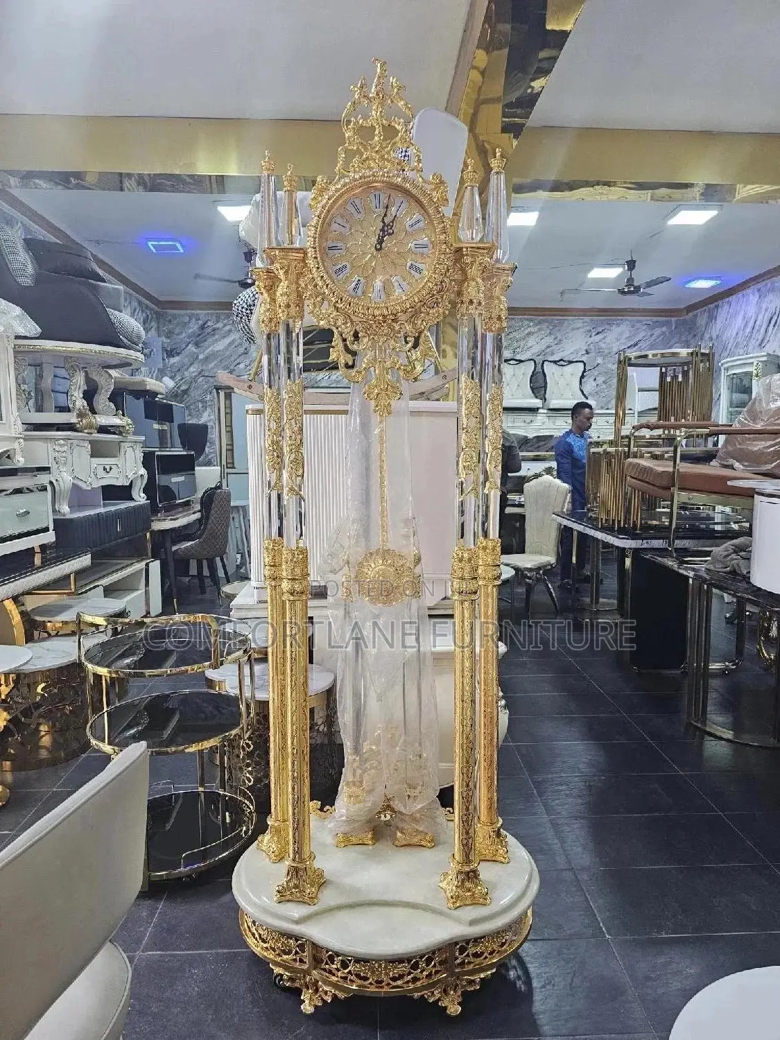 Italian Standing Royal Gold Clock .