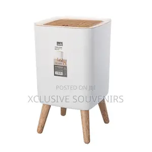 High Foot Wood Trash Can for Home/Office