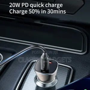 Wiwu PC500 72W USB + Type-C Dual Ports Car Charger(Gray)