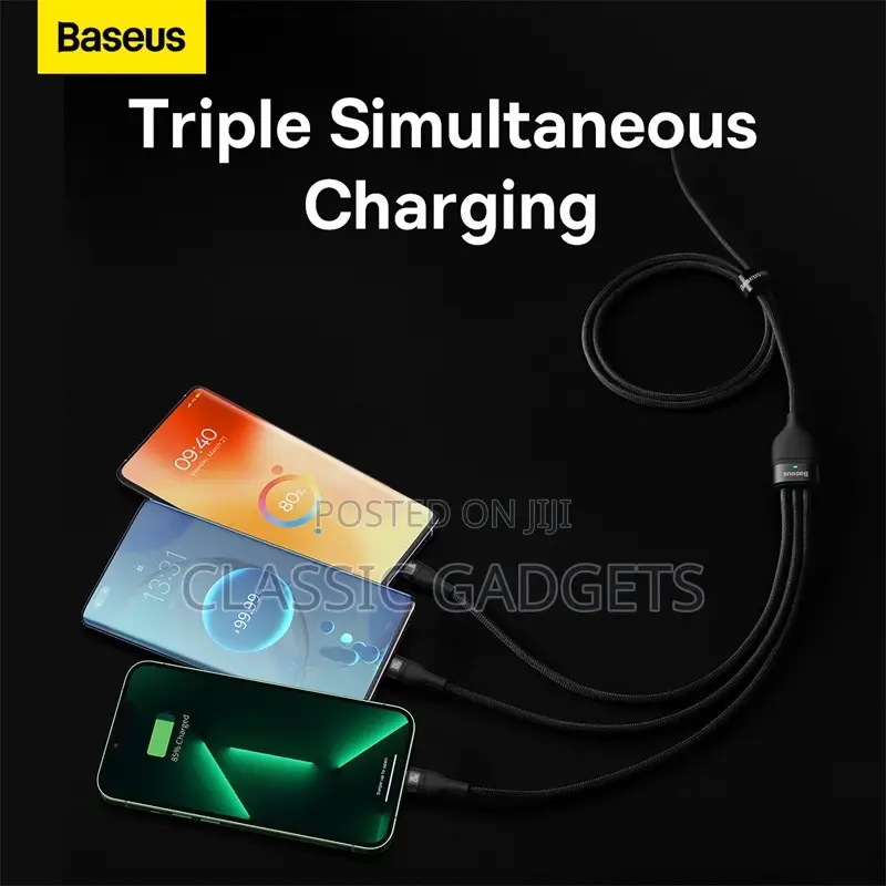 Baseus 3 in 1 Type C Cable PD 100W Fast Charging Date Cable