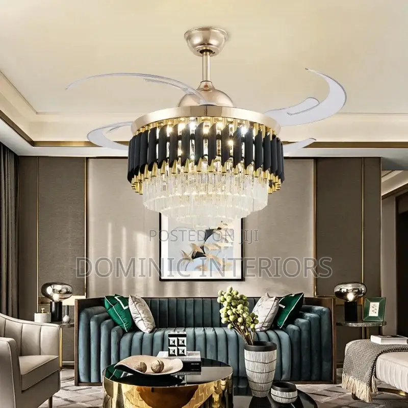 Luxury Crystal Ceiling Fan Chandelier
