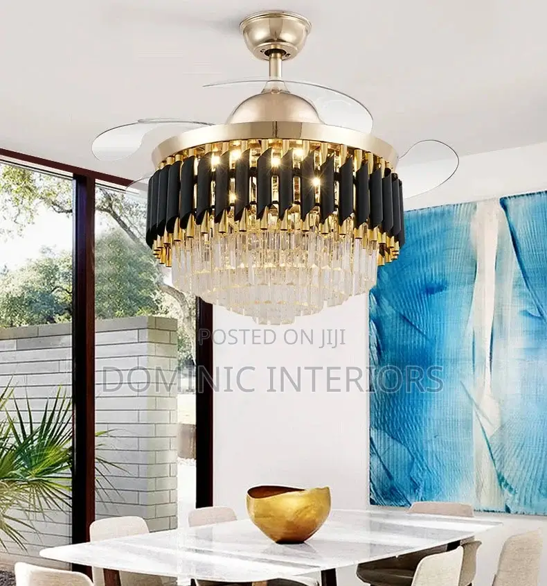 Luxury Crystal Ceiling Fan Chandelier