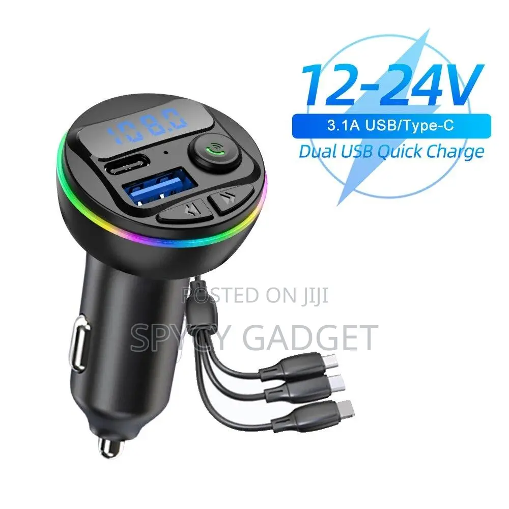 Car MP3 With 3 Fast Charging Cords