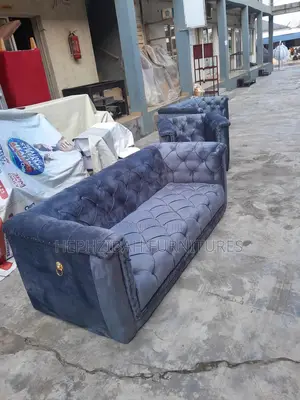 7 Seater Grey Executive Chesterfield Sofa