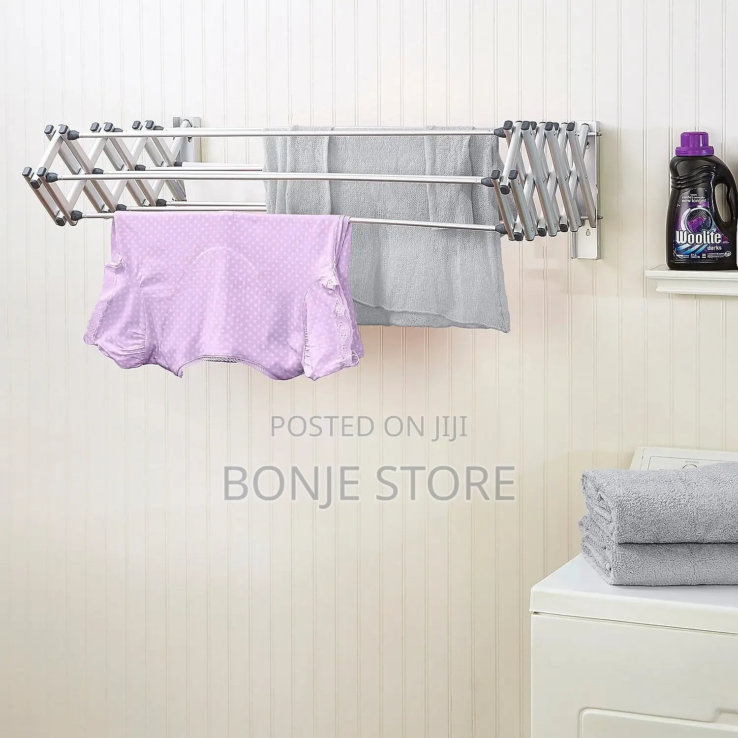Heavy Duty Adjustable Wall Mounted Cloth Hanger - 90cm