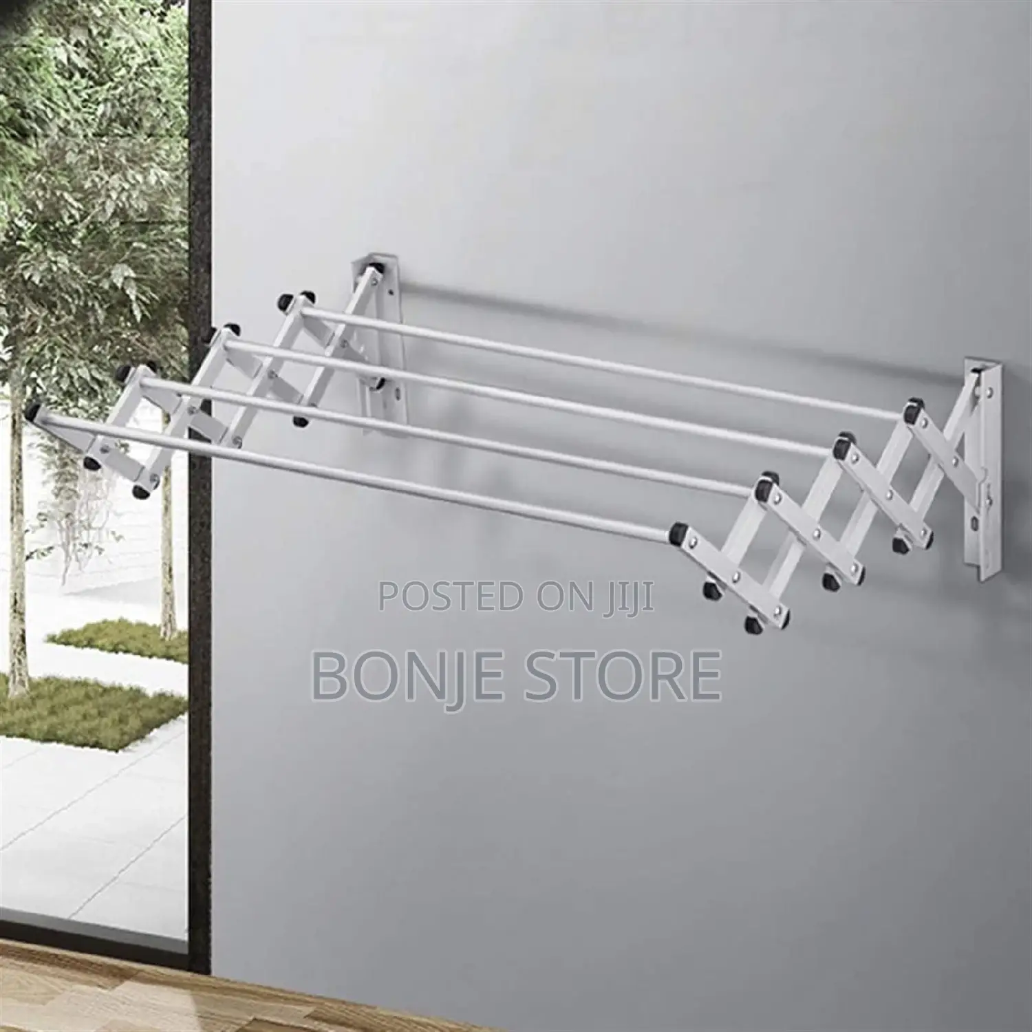 Heavy Duty Adjustable Wall Mounted Cloth Hanger - 90cm