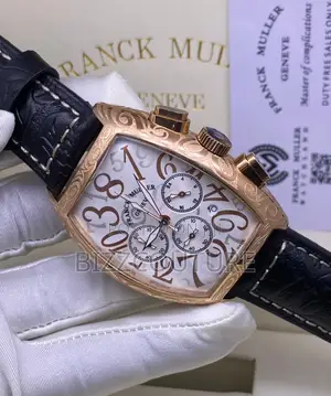 Photo - Original FRANCK Muller Chronograph Black Leather Strap Watch