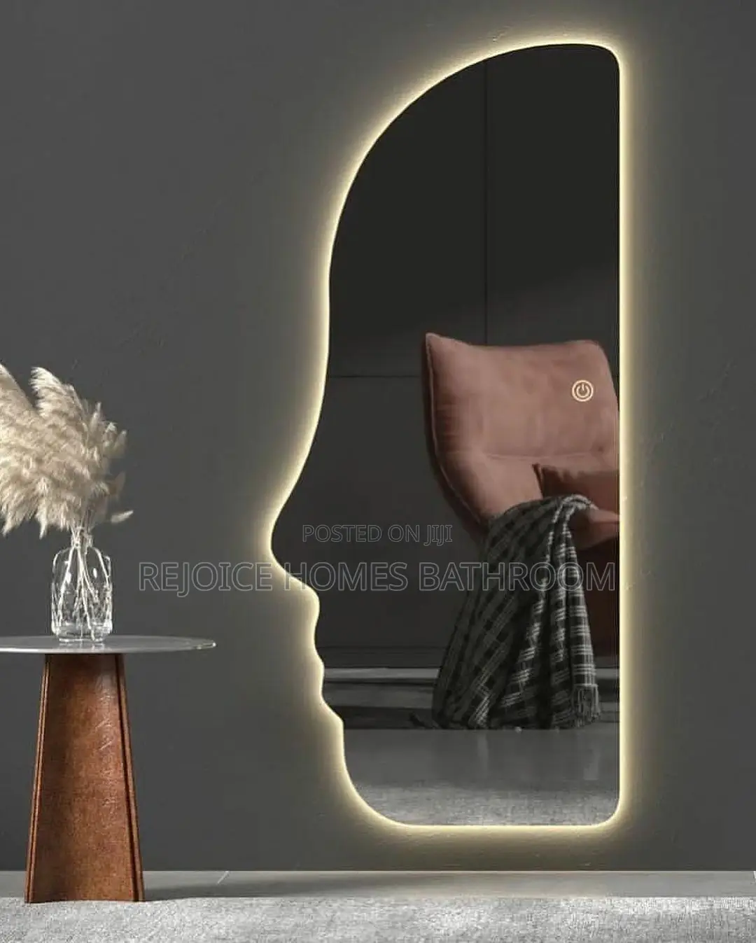 Human Face Shape Mirror With 3 LED Lights