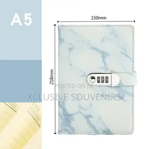 A5 Marble Hardcover Notebook With Code Lock