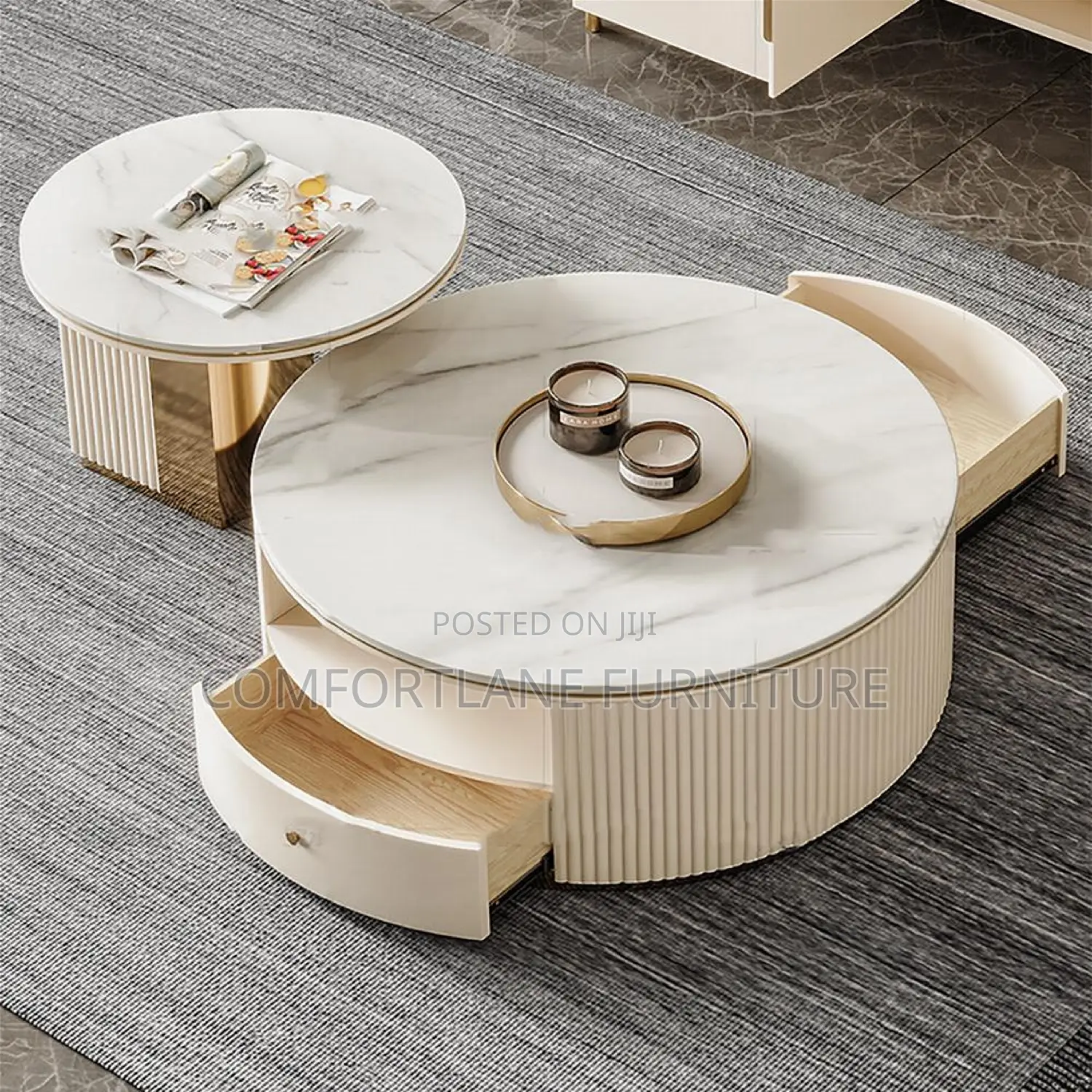 Contemporary Marble Two in One Centre Table