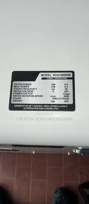 Retech 8.5kw Sound Proof DIESEL Generator, Fully Copper