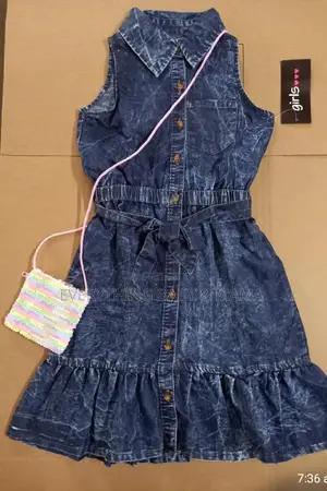 Girls Jean Gown And Purse