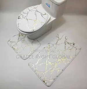 3in1 Luxury Toilet Mat With Gold Print