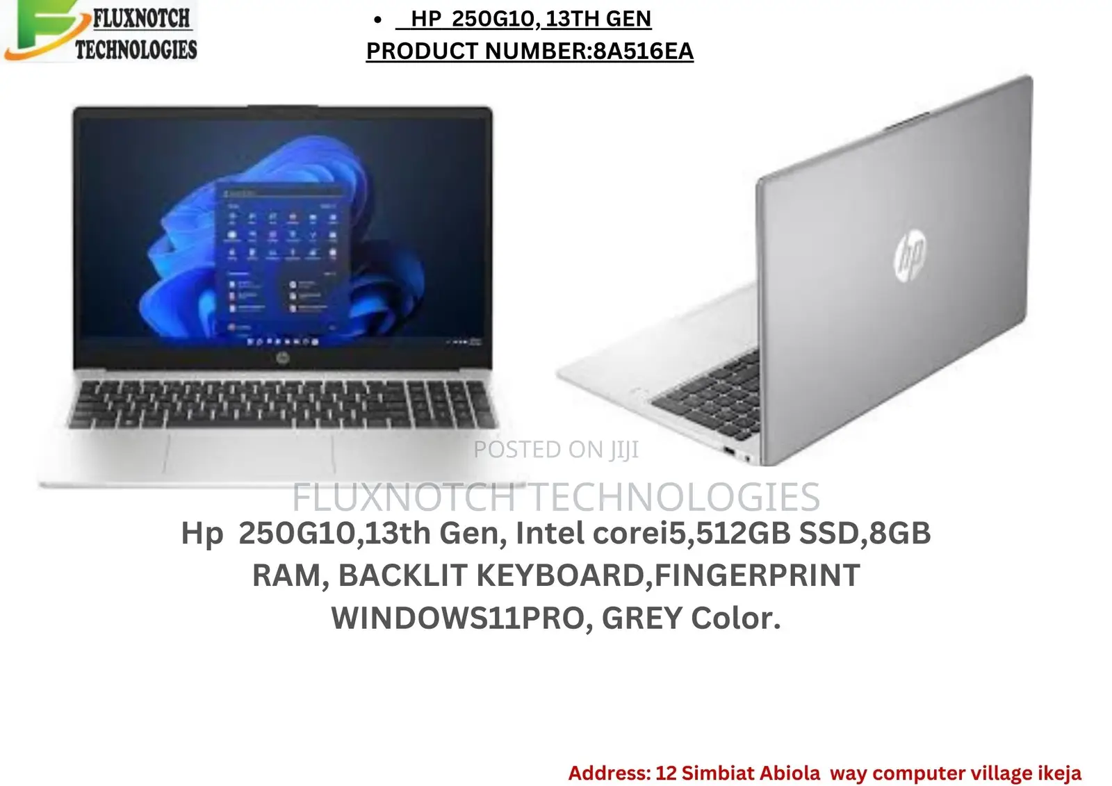 New Laptop HP 250 G10 8GB Intel Core i5 SSD 512GB