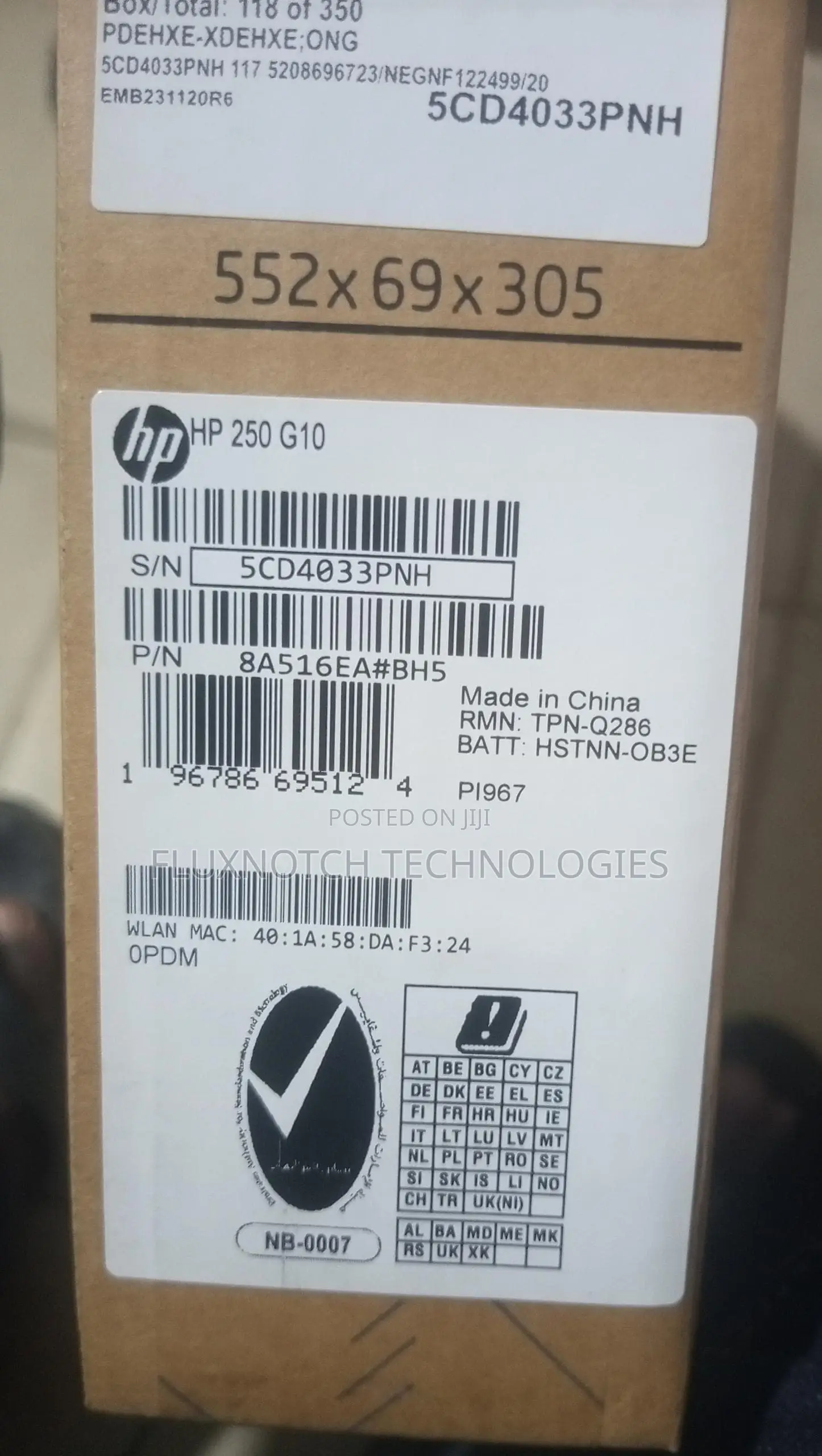 New Laptop HP 250 G10 8GB Intel Core i5 SSD 512GB