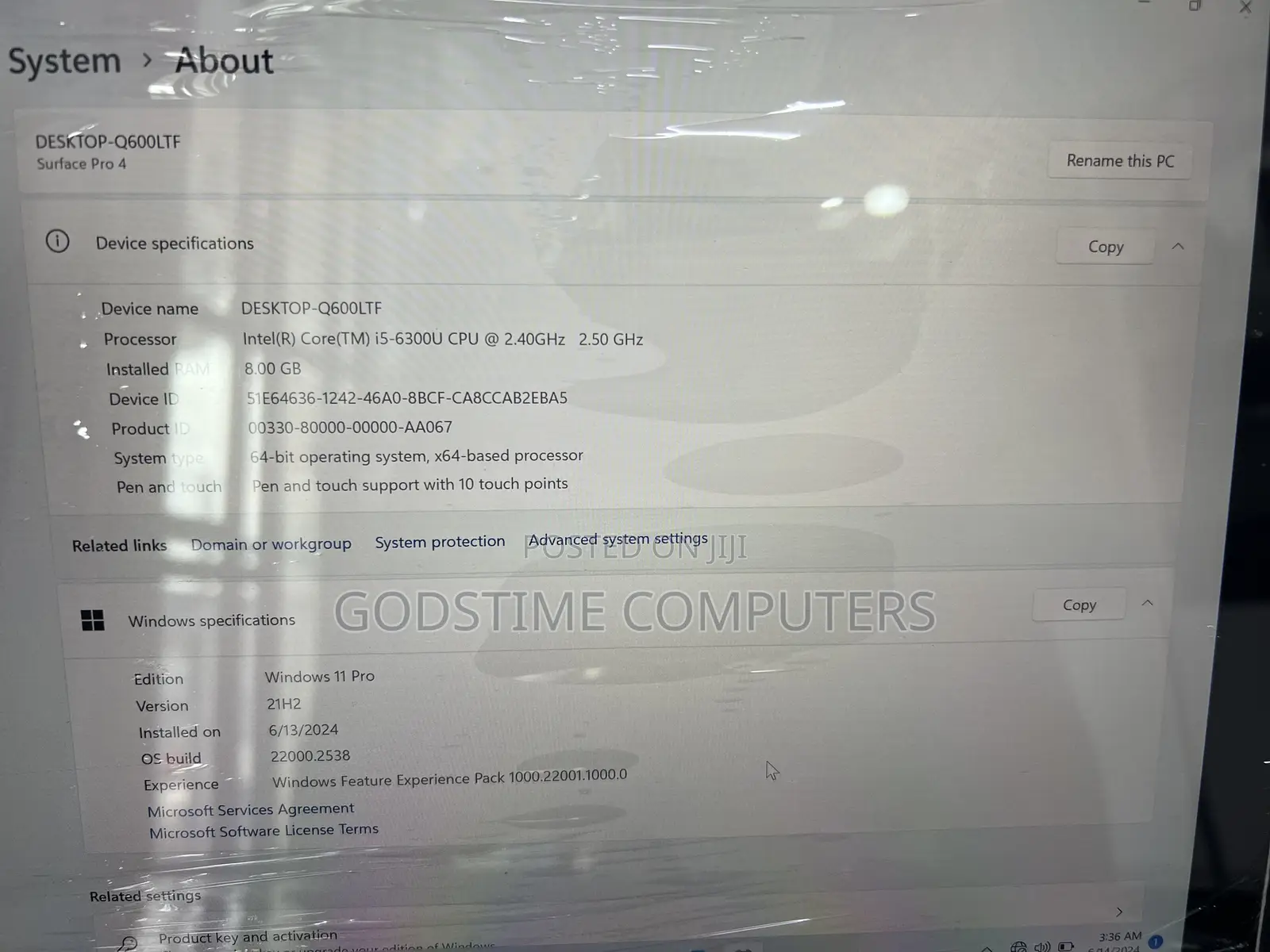 New Laptop Microsoft Surface Pro 4 8GB Intel Core I5 SSD 256GB