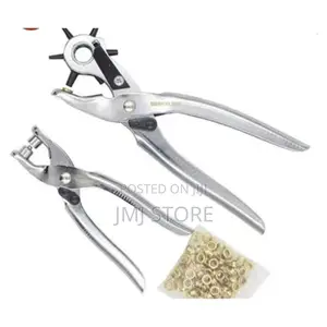 Silver Multi-Function Metal Leather Belt Hole Punch Tool